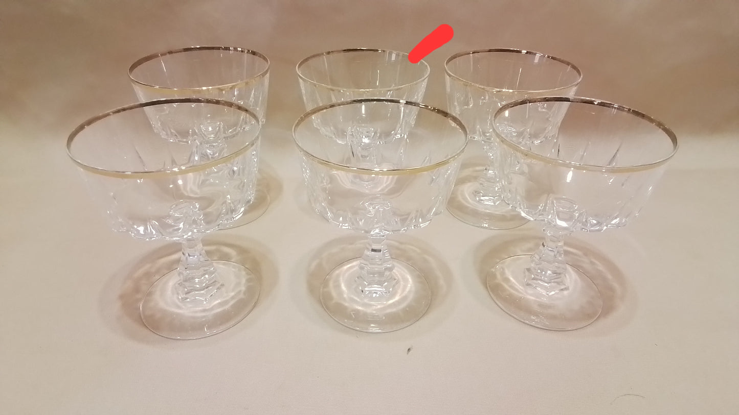 Set of 6 Crystal Dessert Glasses
