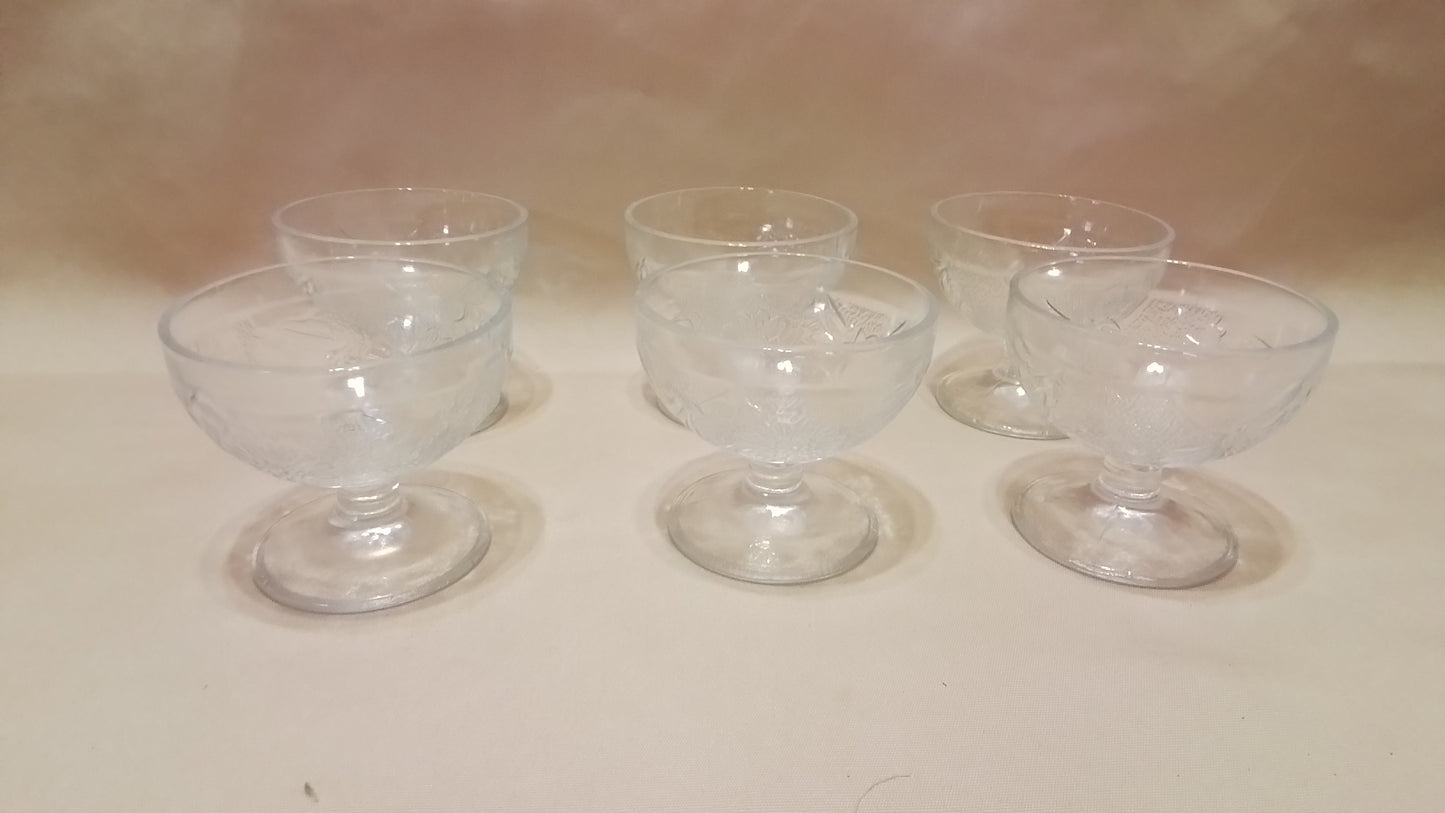 6 Vintage Dessert Glasses