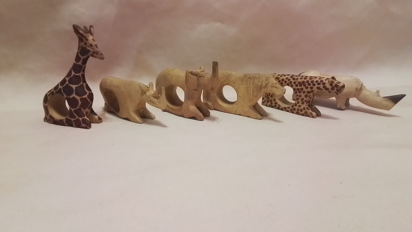Big Five Wood Carved Napkin Rings