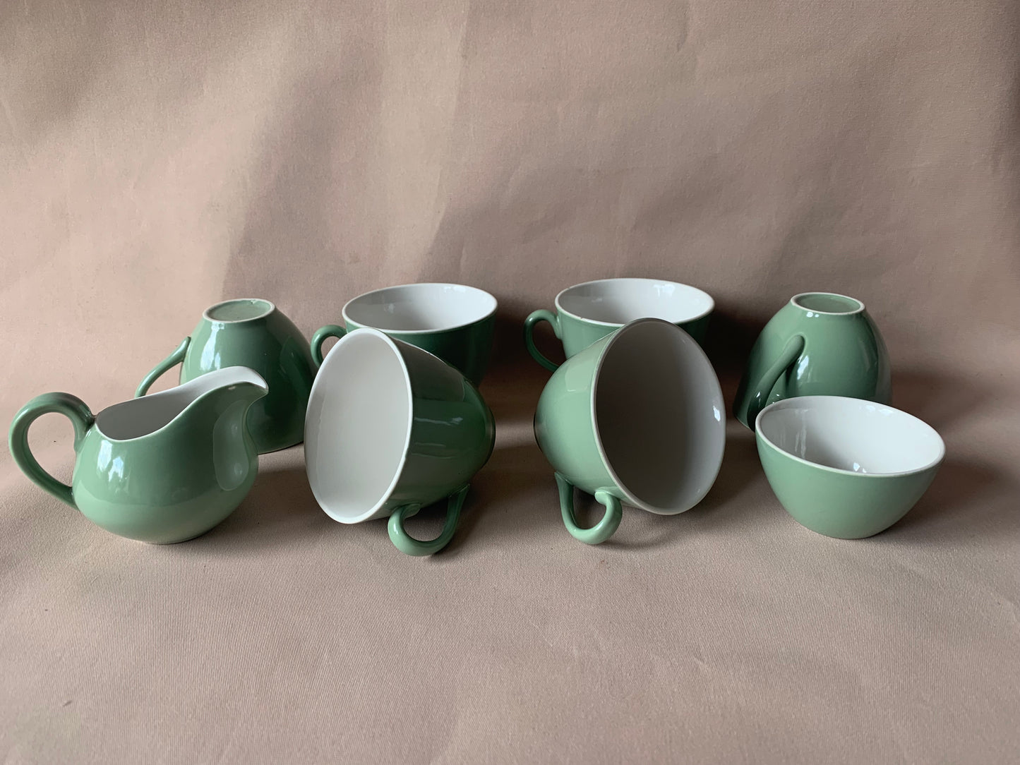 8pc Duck Egg Green Tea Set