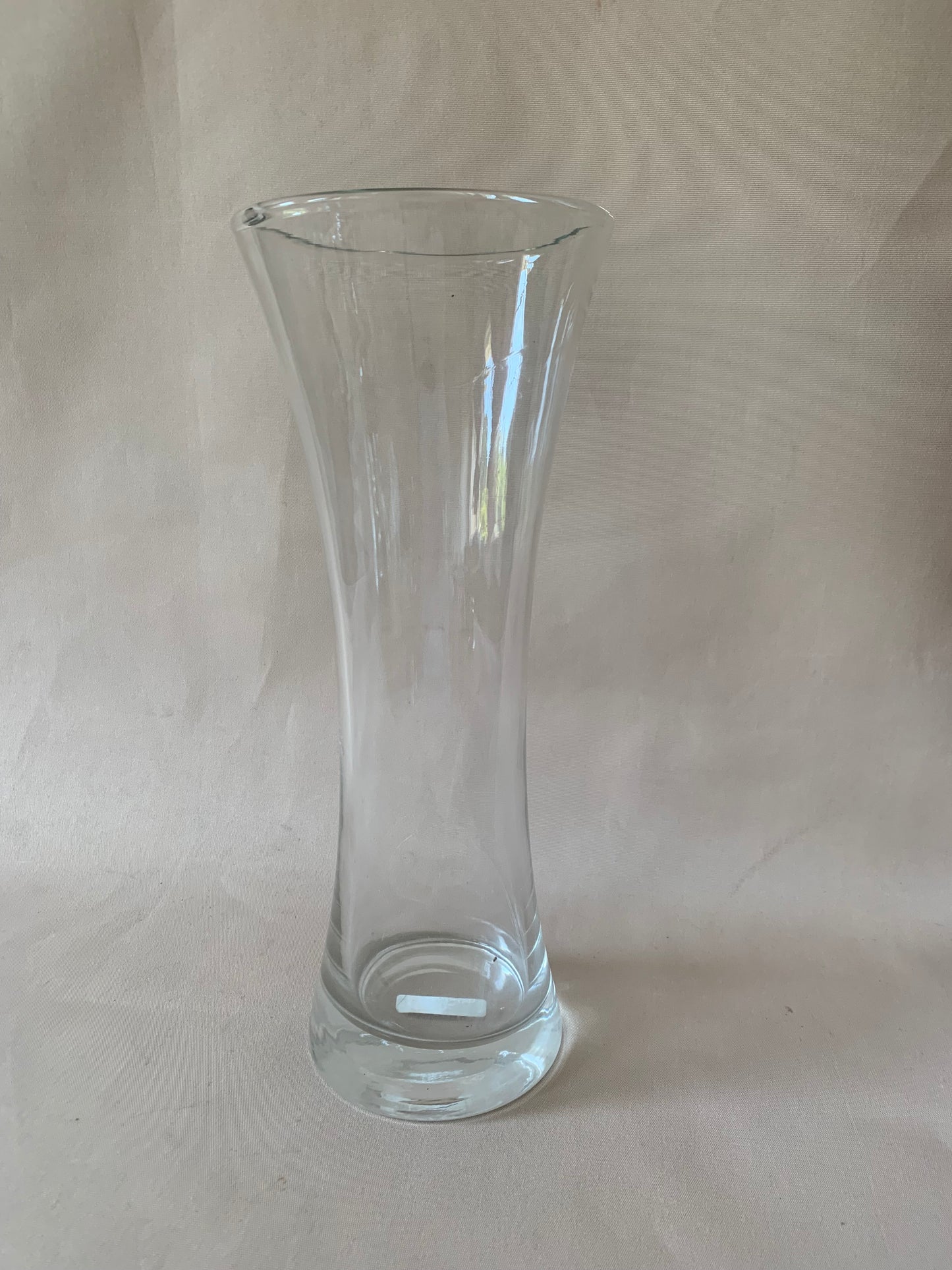 Heavy Clear Glass Vase 31.5cm