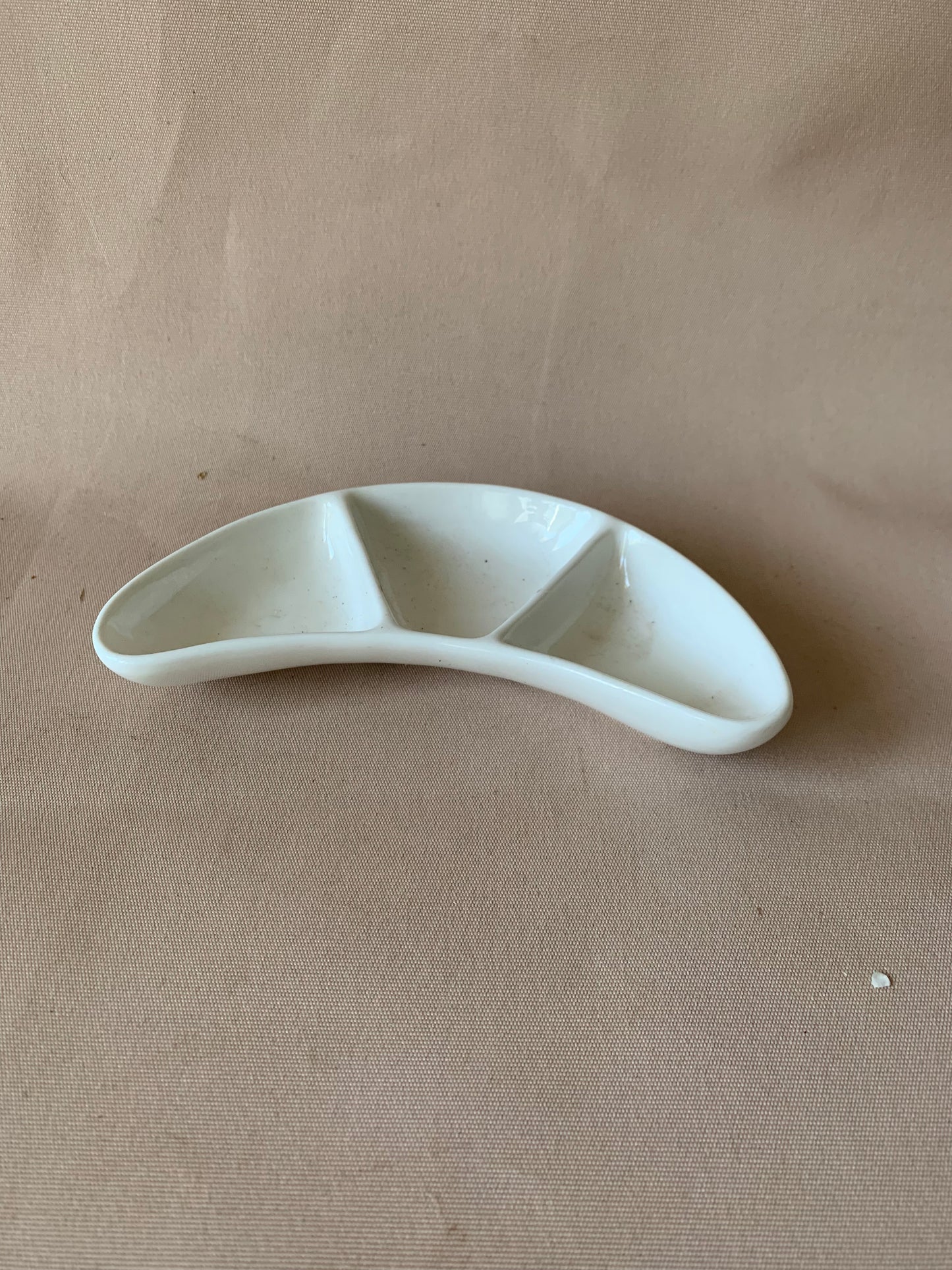 Fortis Ceramic Half Moon White Dish
