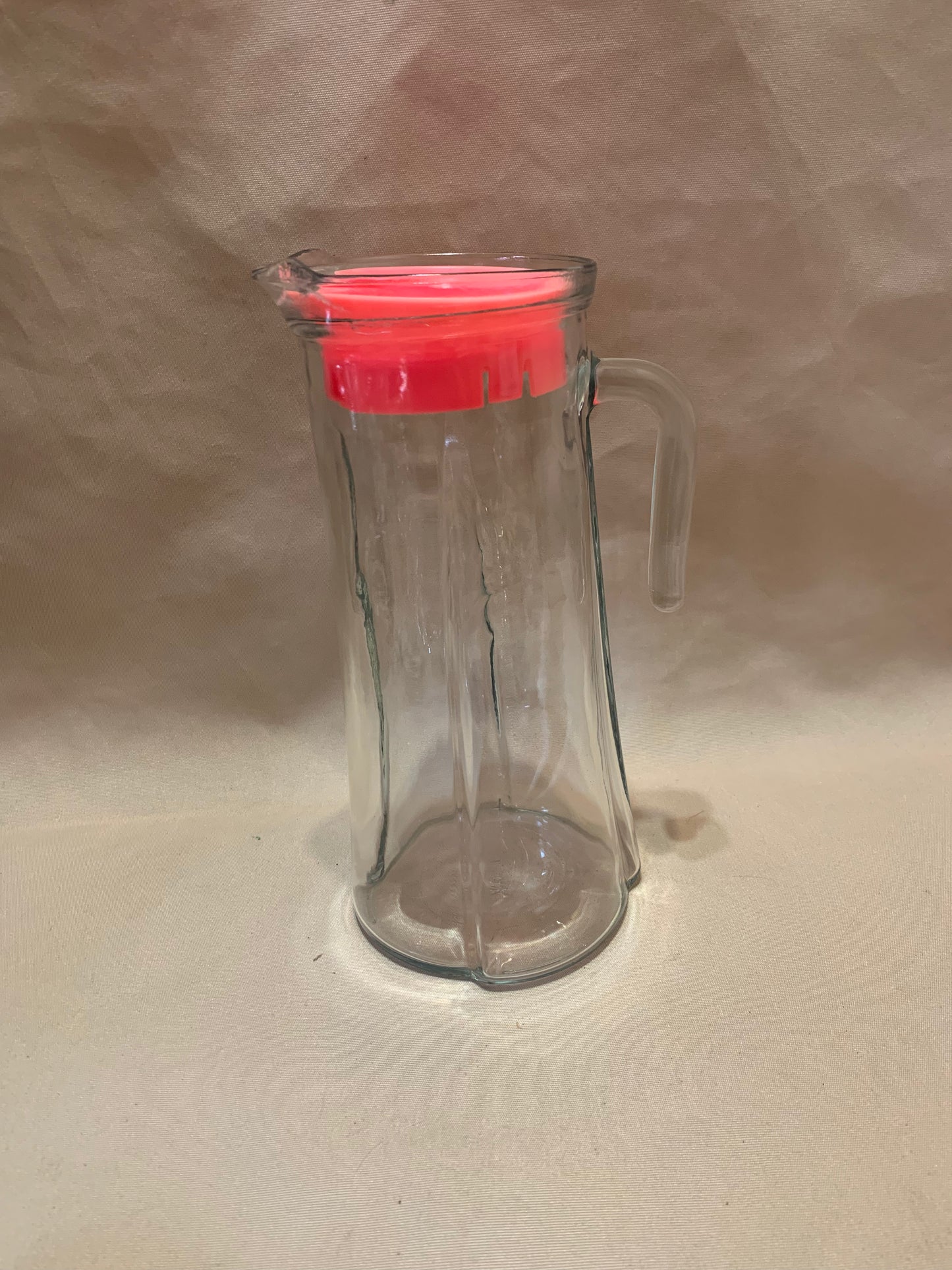 2lt Glass Jug with Pink Plastic Lid