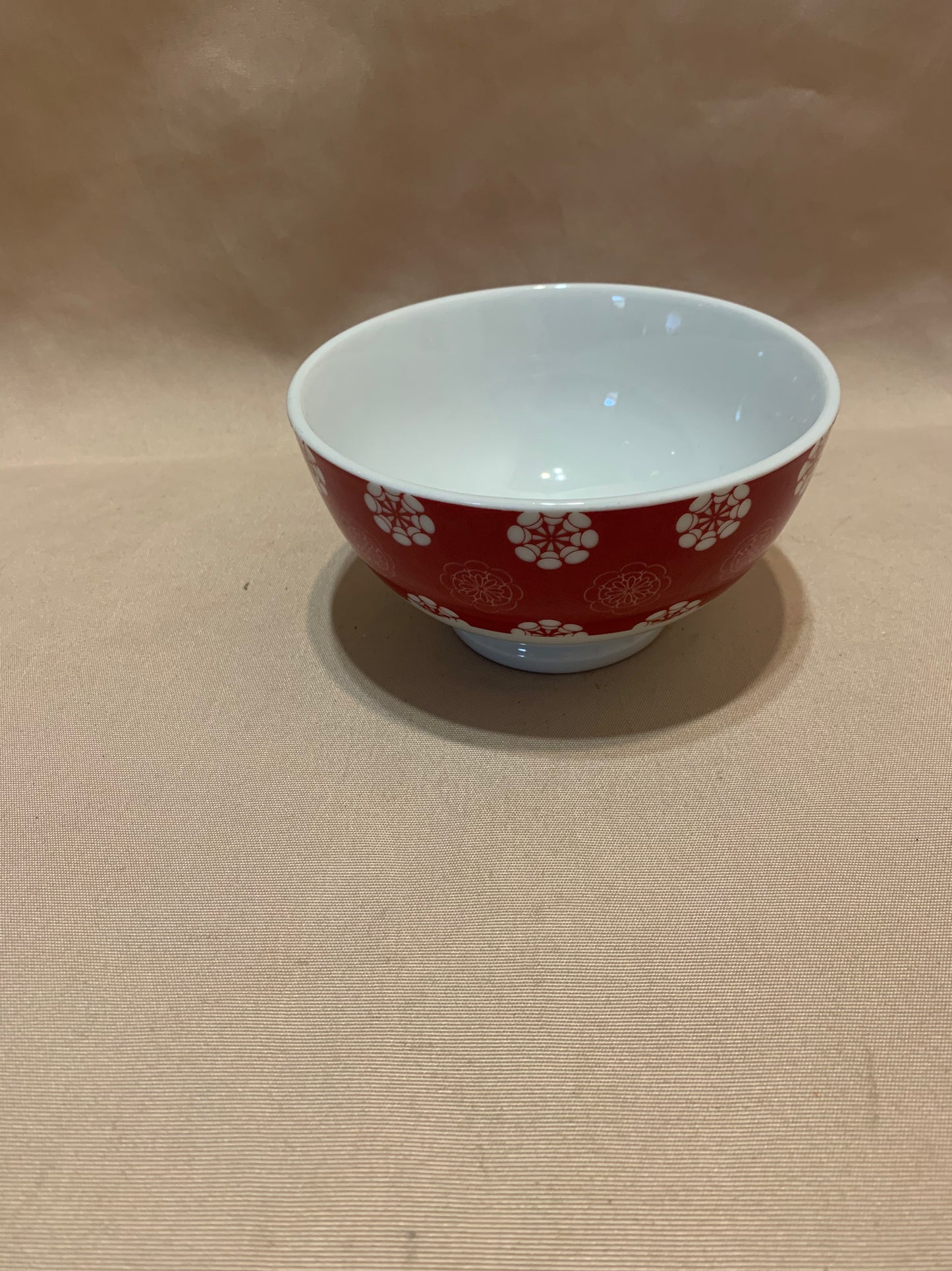 Red and White Forklore Porcelain Bowl 400ml
