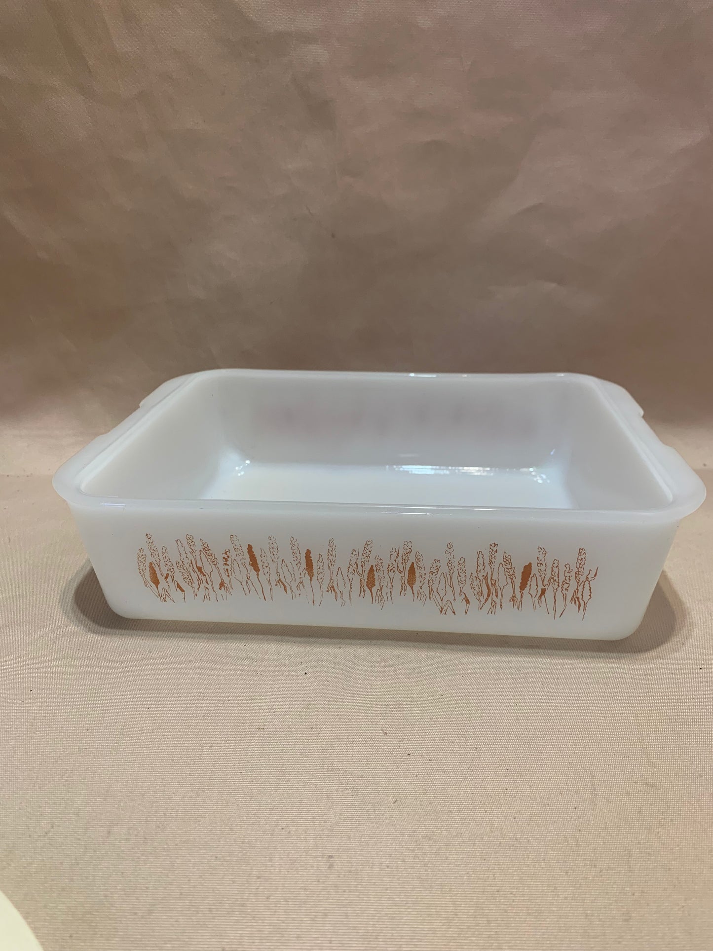 Vintage Proctor Silex Casserole Slow Cook Dish #2 Wheat Pattern Milk Glass