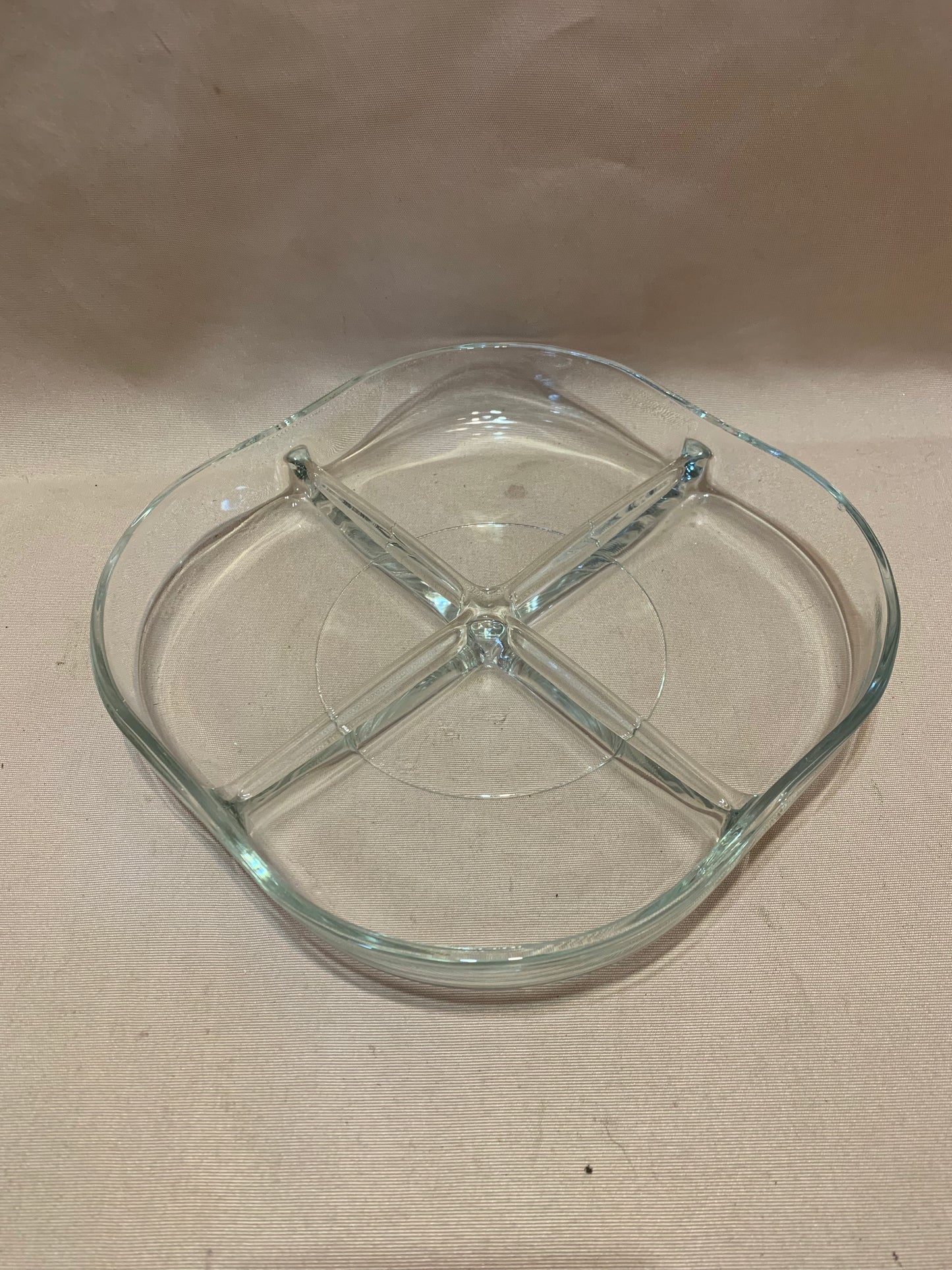 4 Divider Glass Snack Server