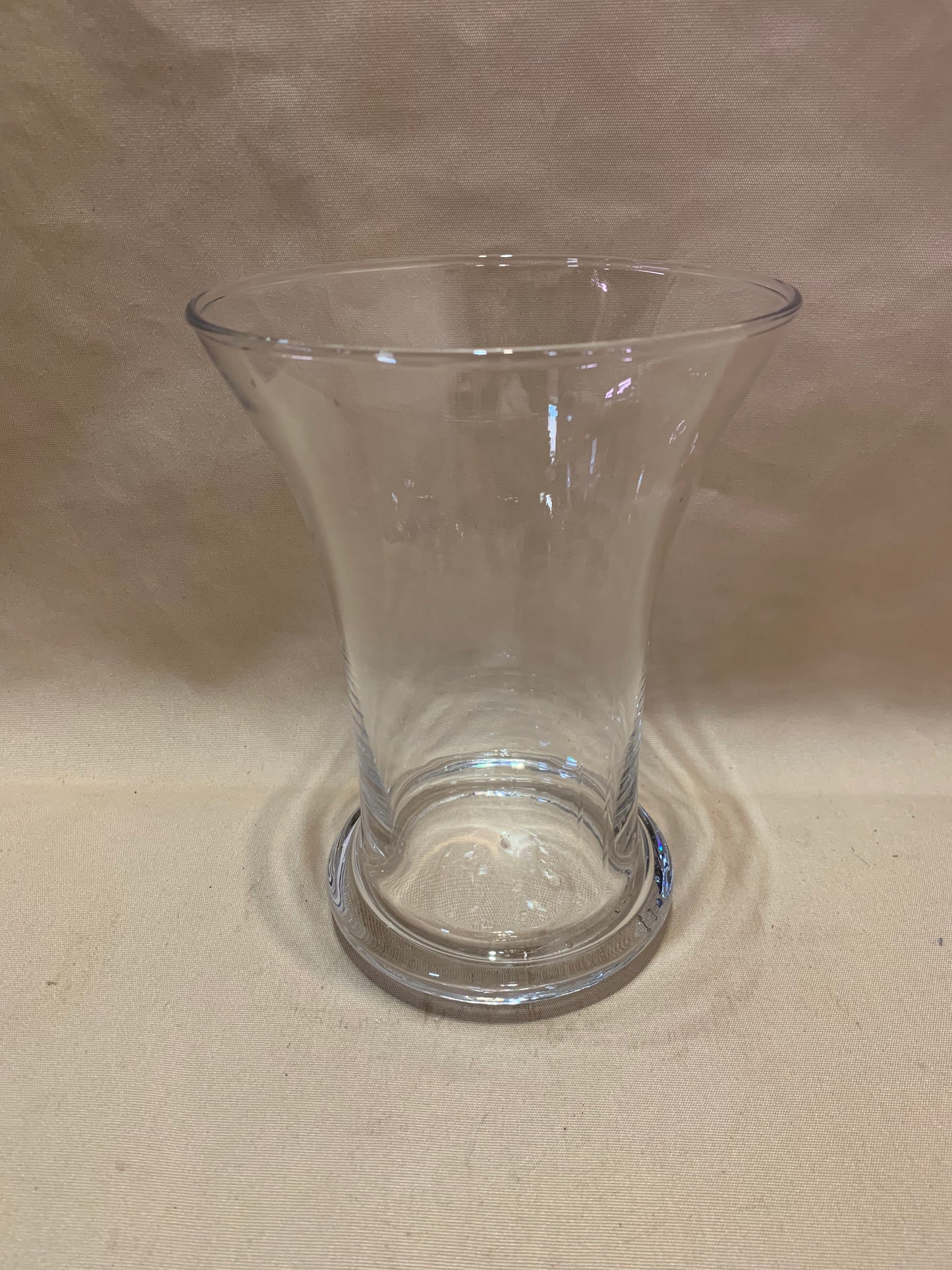 Clear Glass Vase / Candle Holder 19cm