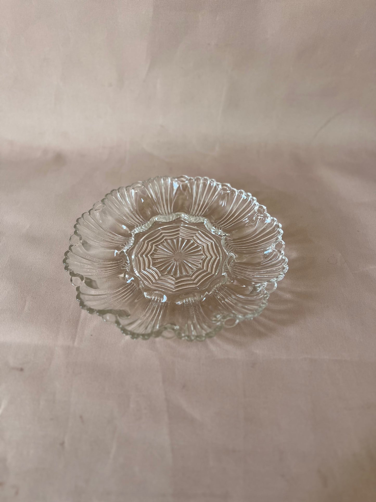Cut Glass Hors d'oeuvre Serving Plate