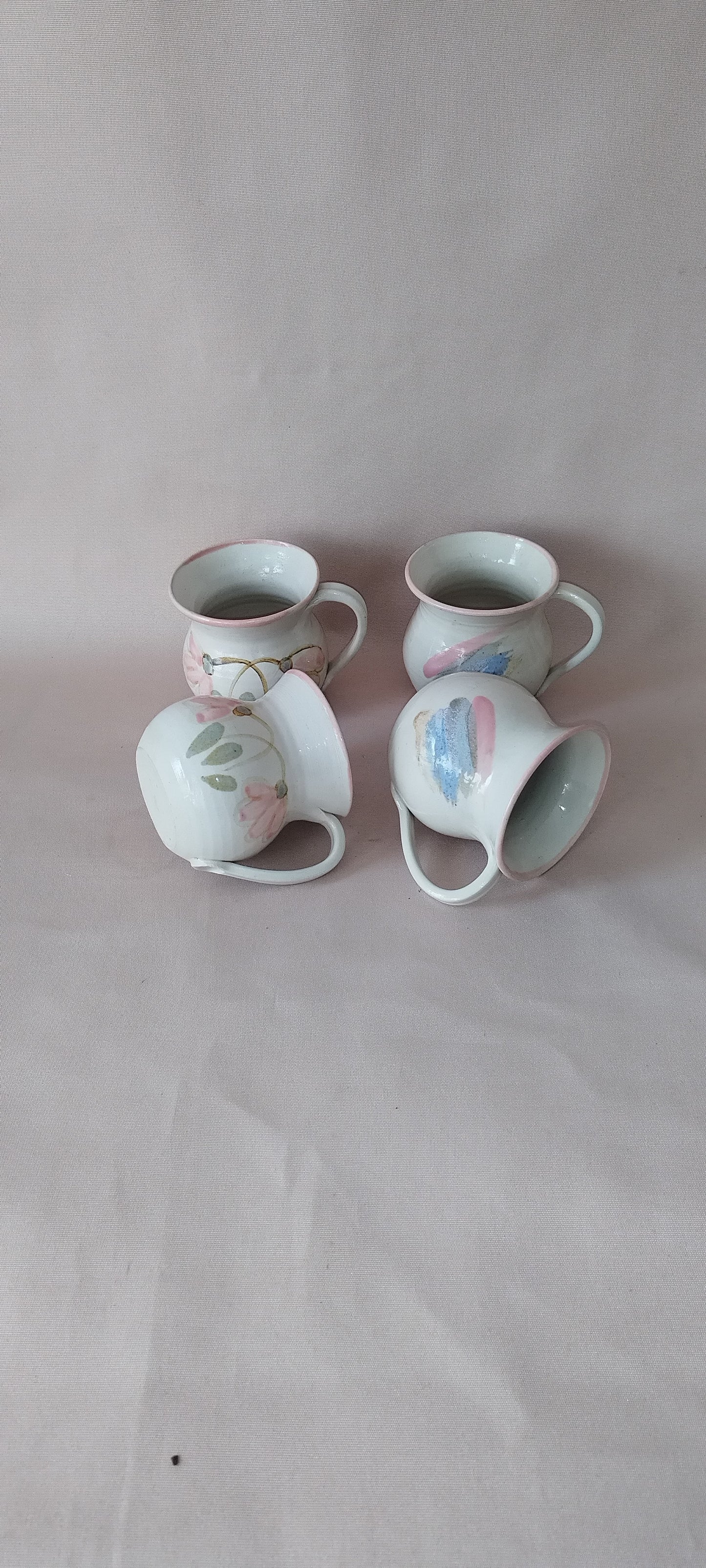 4 Stoneware Coffee Mugs