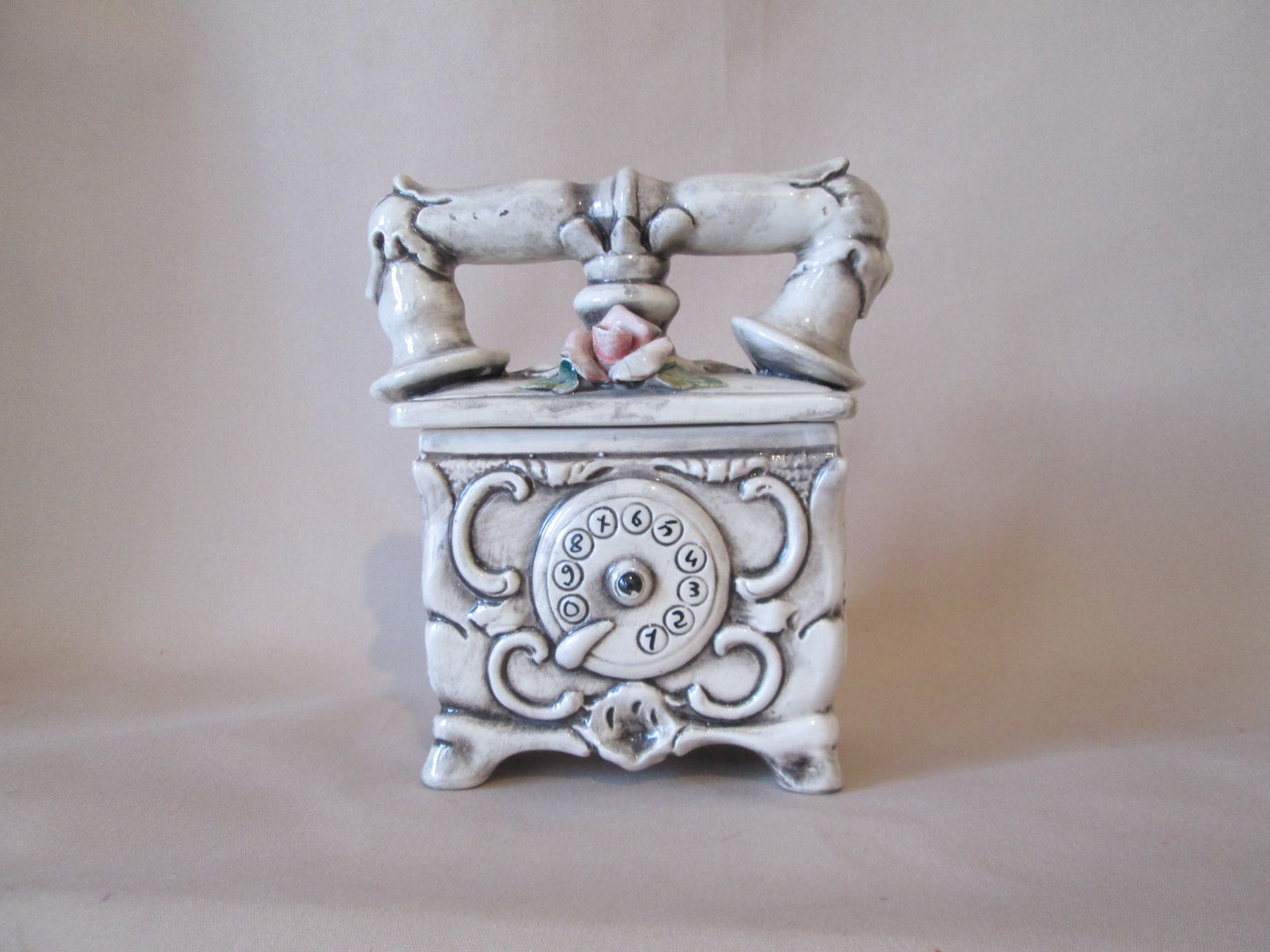 Italian Porcelain Telephone Trinket Holder