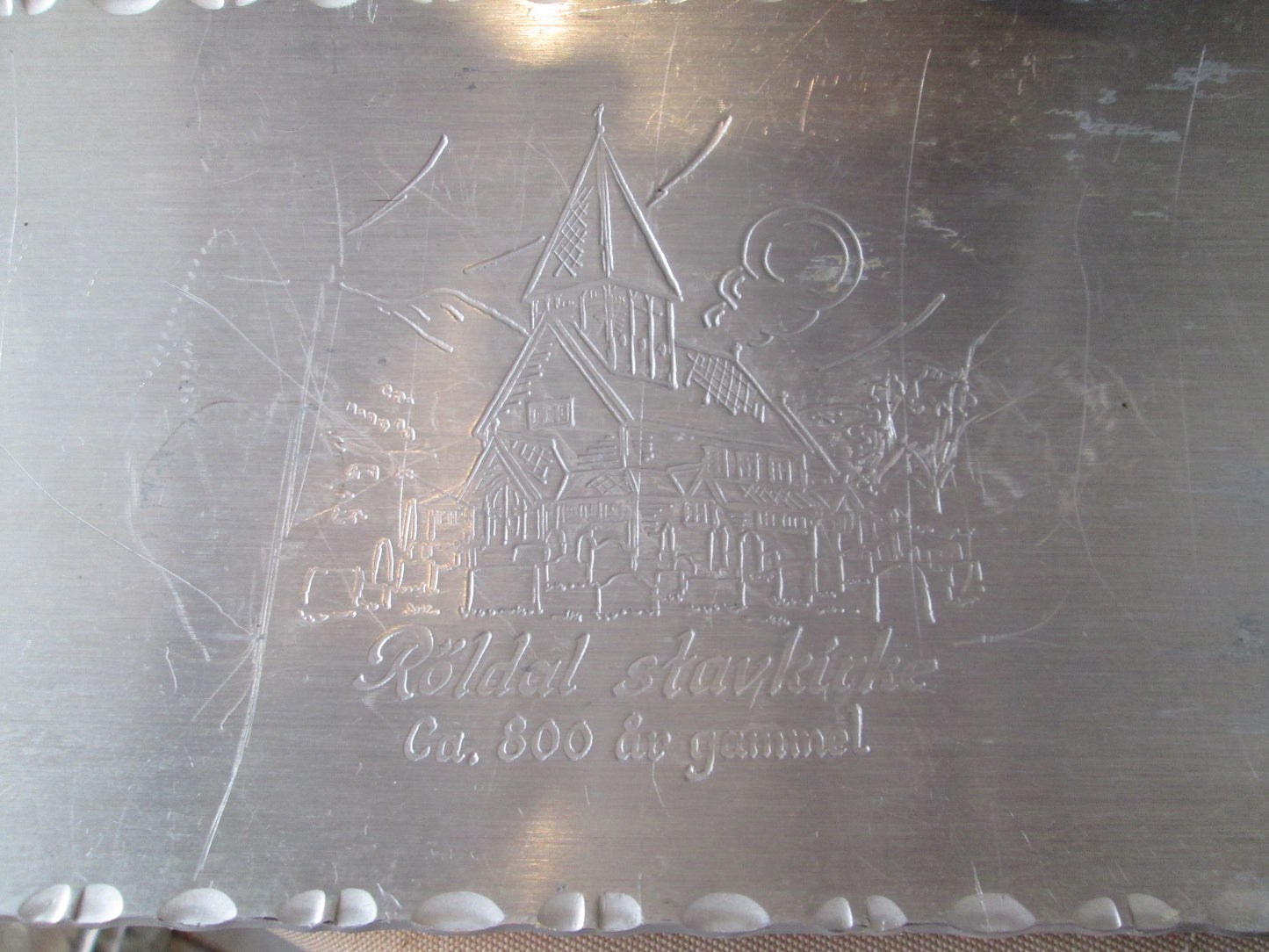 Norwegian Handicraft Metal Serving Tray