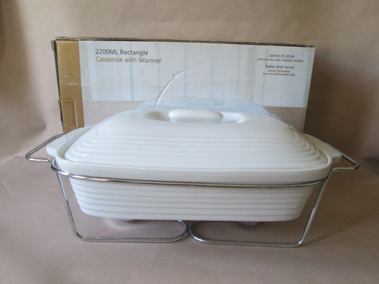 2200ml Rectangle Casserole with Warmer