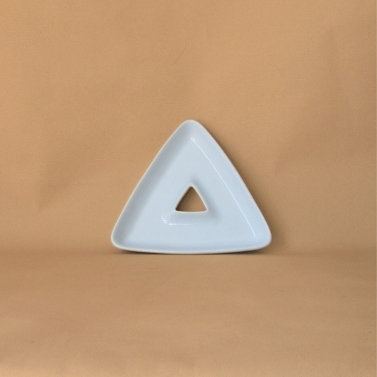 Basic White Triangular Ceramic Snack Dish