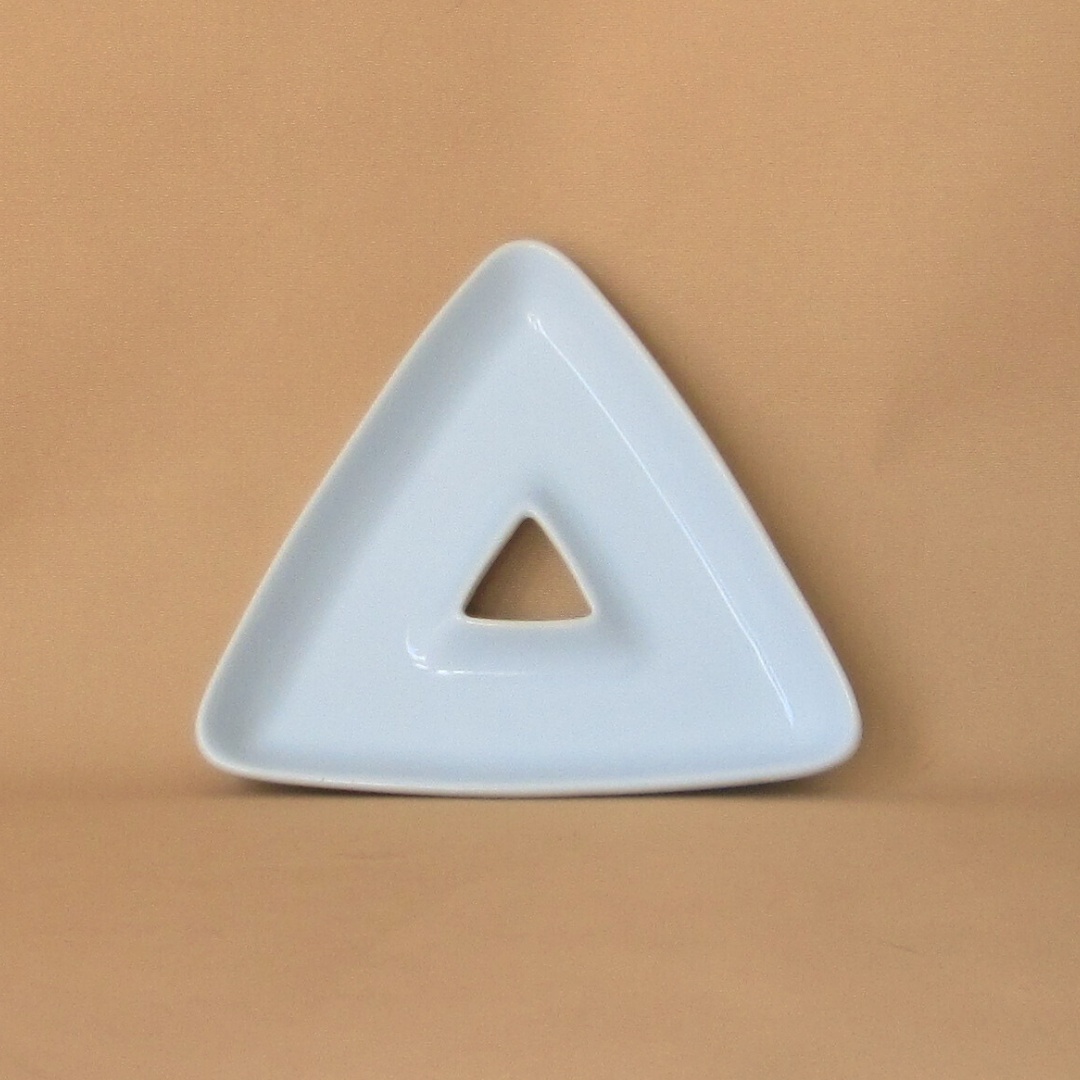 Basic White Triangular Ceramic Snack Dish