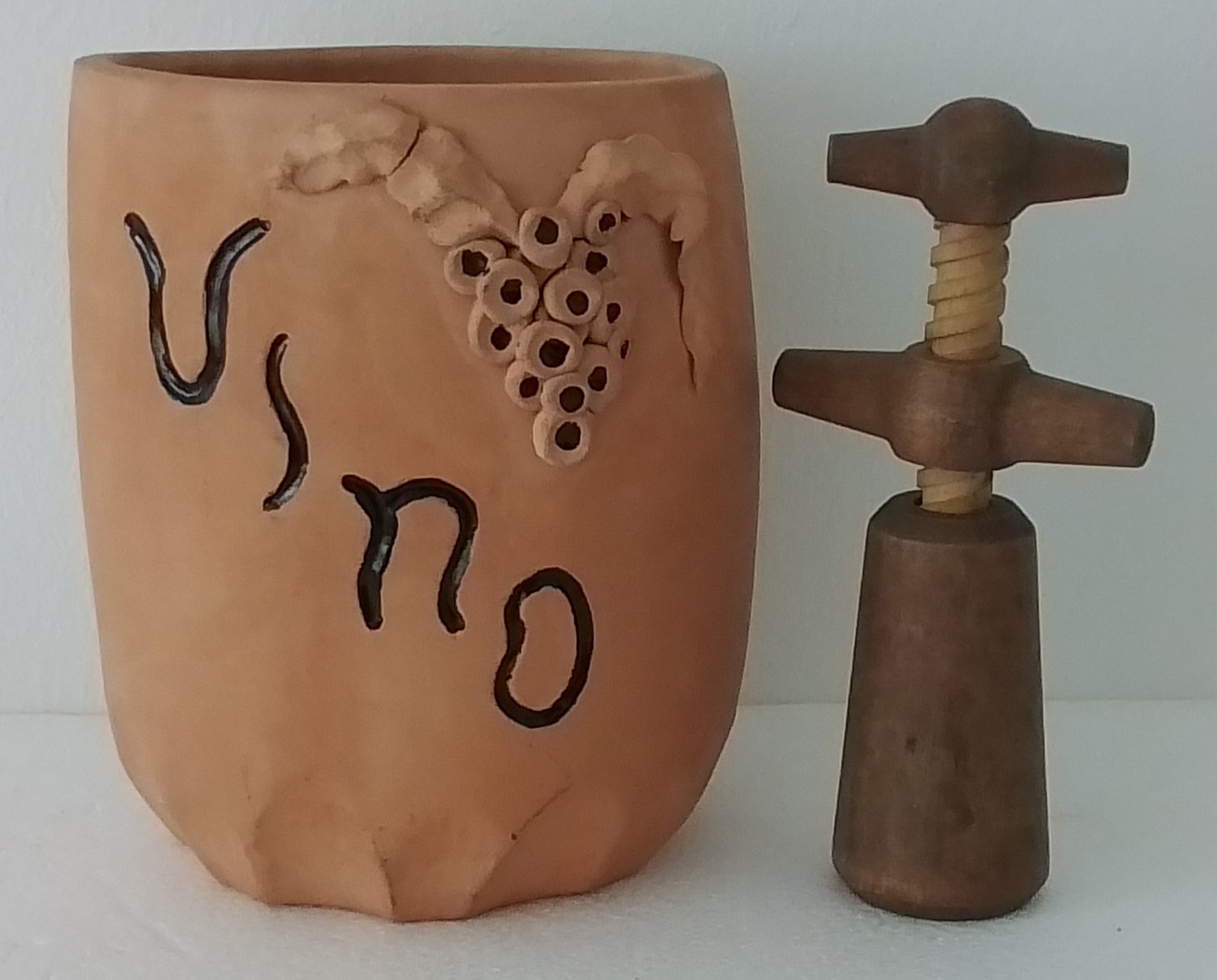 Stoneware Wine Cooler with CorkscrewStoneware Wine CoolerDesireMe PreLoved Goods