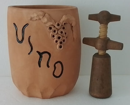 Stoneware Wine Cooler with CorkscrewStoneware Wine CoolerDesireMe PreLoved Goods