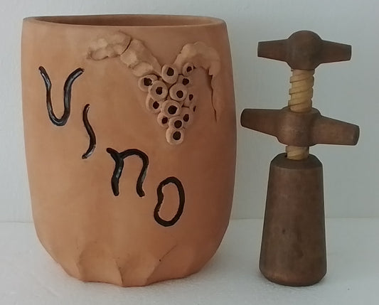 Stoneware Wine Cooler with CorkscrewStoneware Wine CoolerDesireMe PreLoved Goods