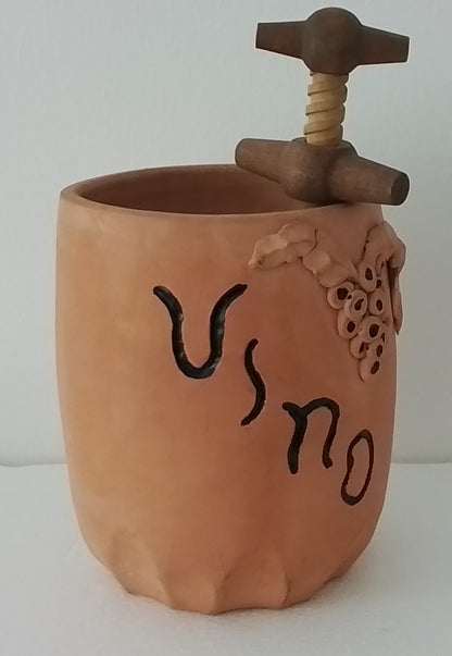 Stoneware Wine Cooler with CorkscrewStoneware Wine CoolerDesireMe PreLoved Goods