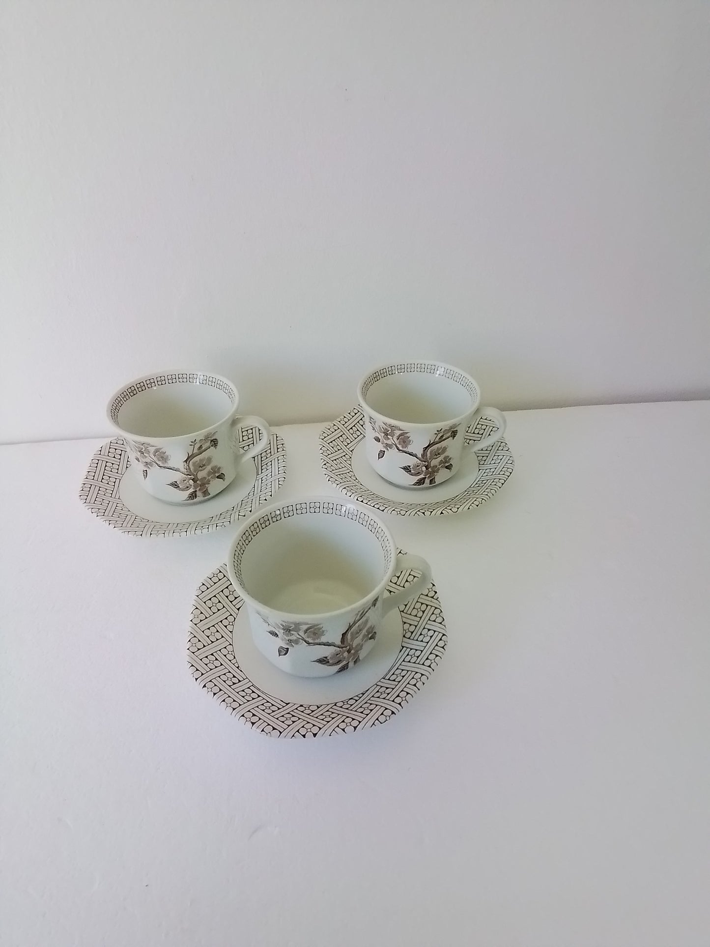 Set of 3 Royal Staffordshire Cups and Saucers