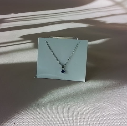 Cosmetic Jewel - Silver Plated Sapphire Necklace
