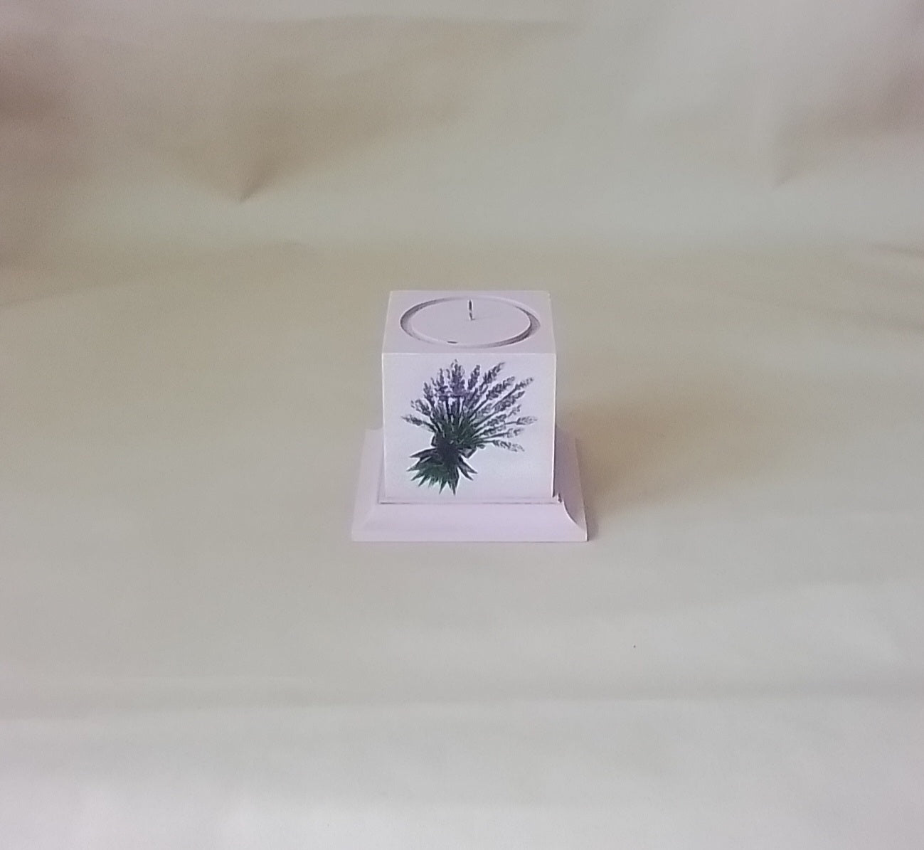 Wooden Box Lavender Design Candle Holder
