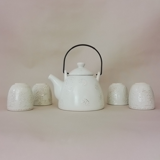 Japanese Style Tea Set with Serving Plates