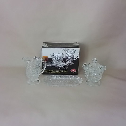 Exquisite Article Series Glassware 3pcs Tea Set-New