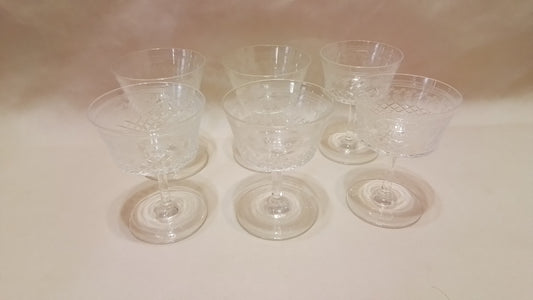 6 Vintage Dessert Glasses