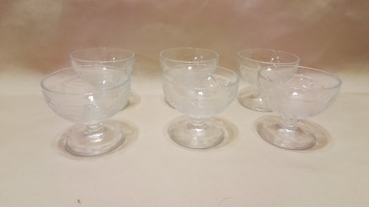 6 Vintage Dessert Glasses