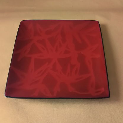 15cm Square Red Porcelain Serving Plate