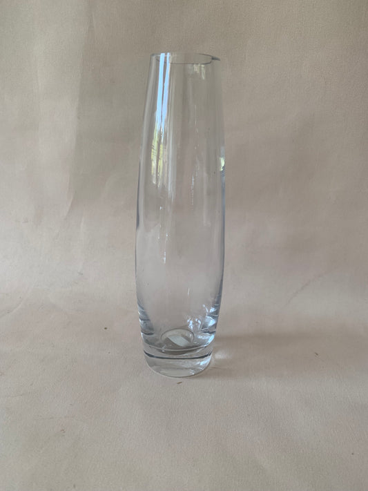 Heavy Base Clear Glass Vase 30cm