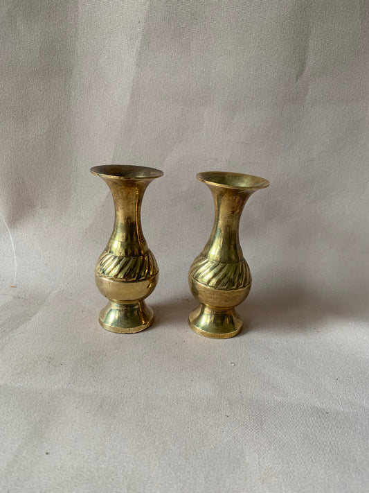 Vintage Brass Candle Holders 11cm