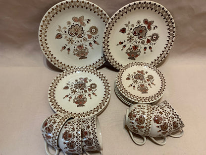 Staffordshire Old Granite Johnson Bros Jamestown Plates and Cups