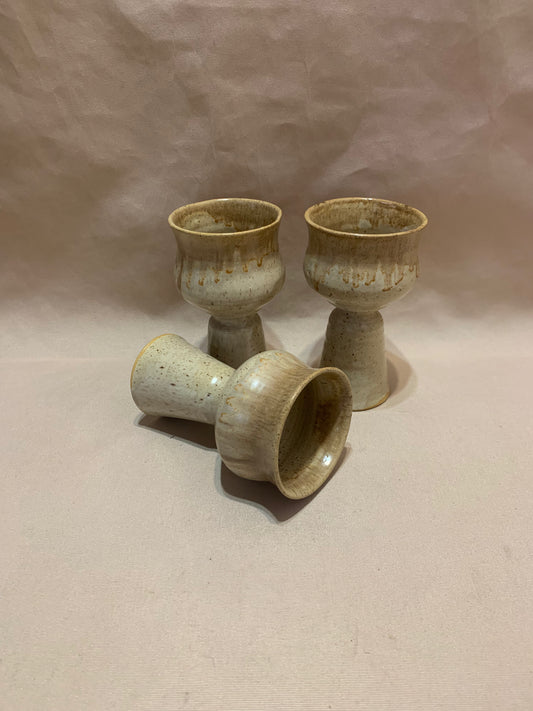 Set Of 3 Earthenware Goblets