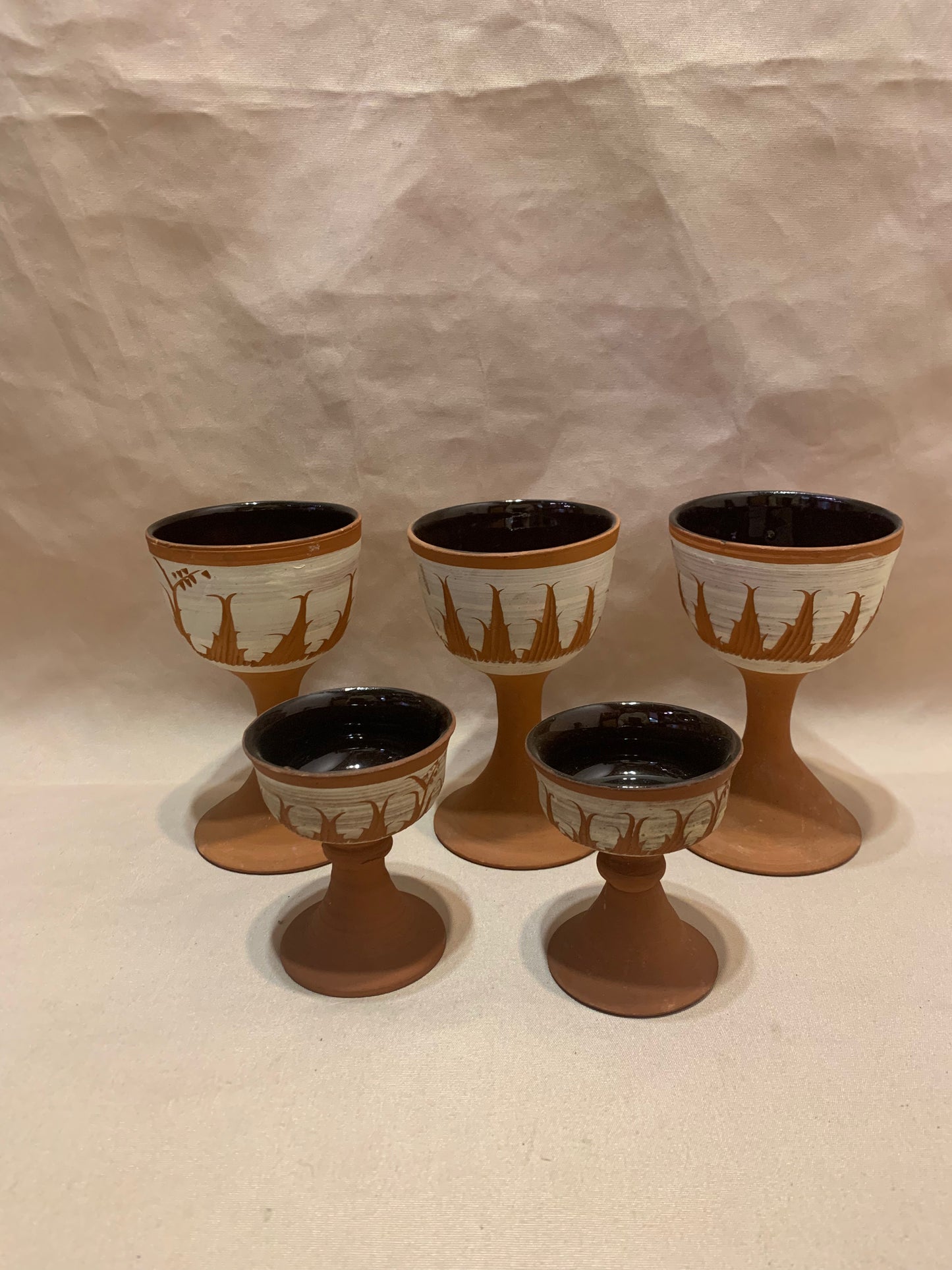 Set of 5 Terracotta Goblets