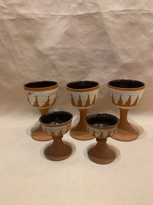 Set of 5 Terracotta Goblets