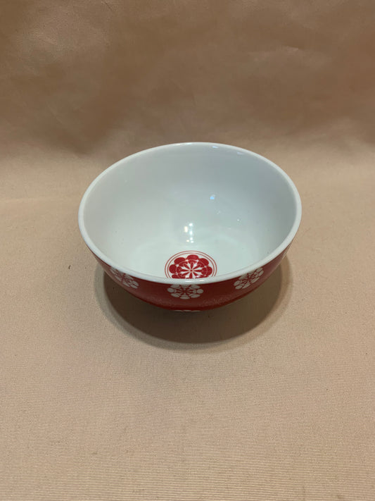 Red and White Forklore Porcelain Bowl 400ml