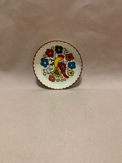 Hand Made Enamel Trinket Plate  10cm