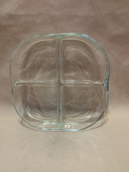 4 Divider Glass Snack Server