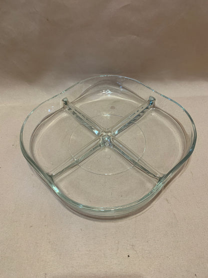 4 Divider Glass Snack Server