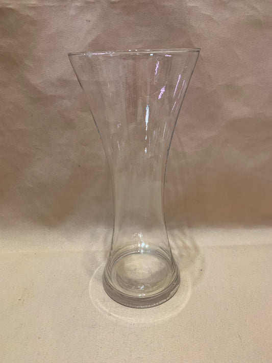 Curved Clear Glass Vase 30cm