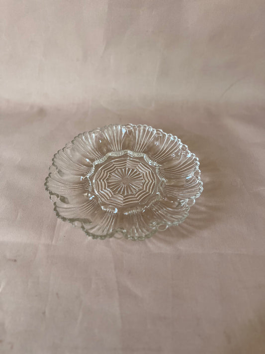 Cut Glass Hors d'oeuvre Serving Plate