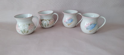 4 Stoneware Coffee Mugs