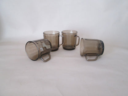 Set of 4 Smokey Coffee Mugs 250ml