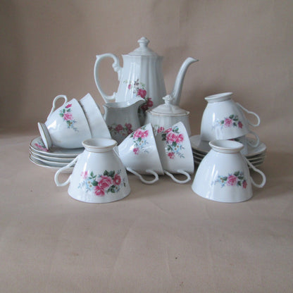 21pc TRISA Porcelain Rose Tea Set