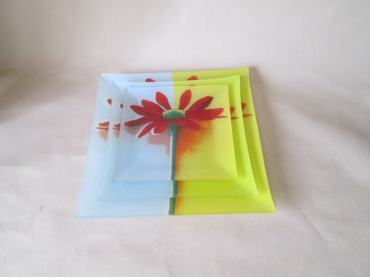 Set of 3 Glass Serving Plates