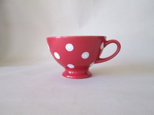 White Polkadot Coffee / Soup Mugs