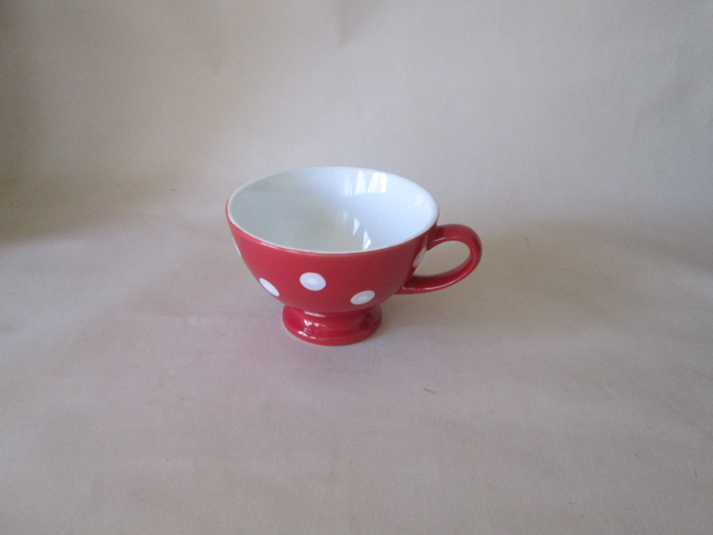 White Polkadot Coffee / Soup Mugs