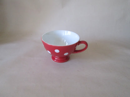 White Polkadot Coffee / Soup Mugs