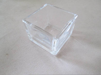 Set of 2 Square Glass Bowls / Votives 5.5cm